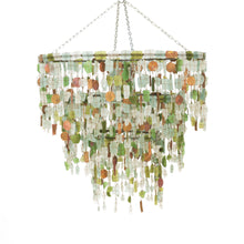 Load image into Gallery viewer, Tumbled Glass & Copper Chandelier