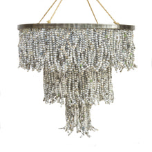 Load image into Gallery viewer, Grey Seed &amp; Recycled Glass Chandelier - Small
