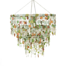 Load image into Gallery viewer, Tumbled Glass &amp; Copper Chandelier
