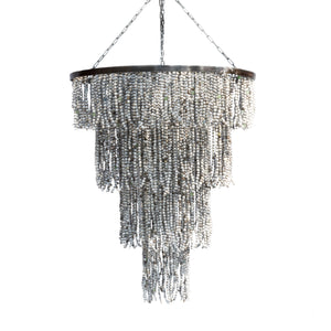 Grey Seed & Recycled Glass Chandelier