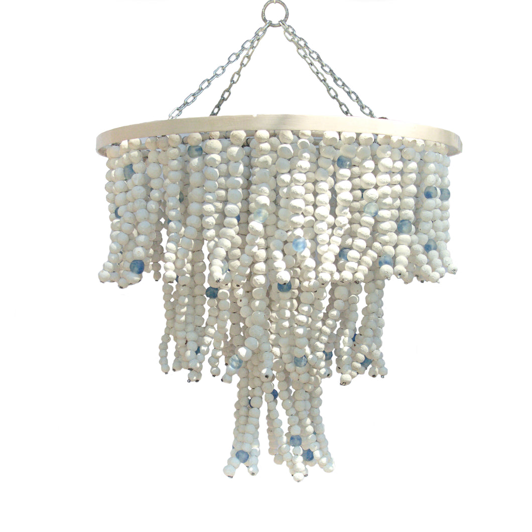 Clay Bead & Recycled Glass Chandelier